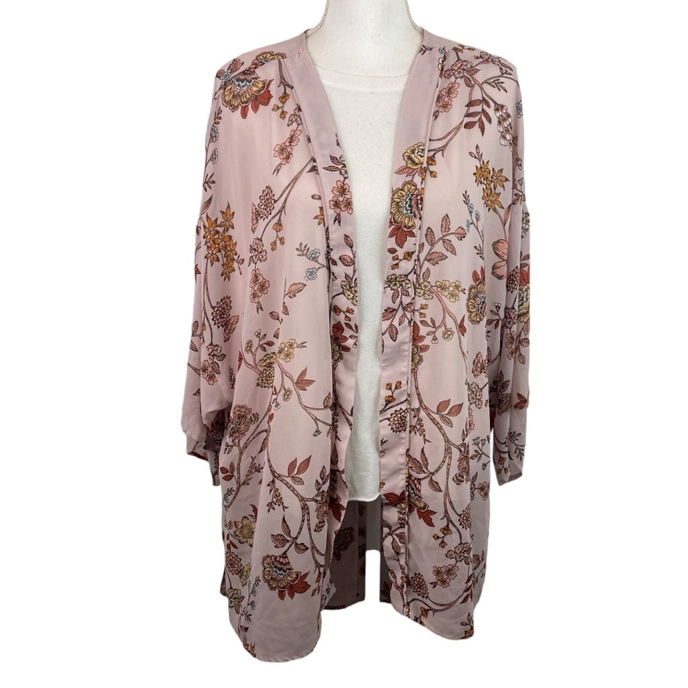 Maurices | Pink Floral Open Lightweight Kimono